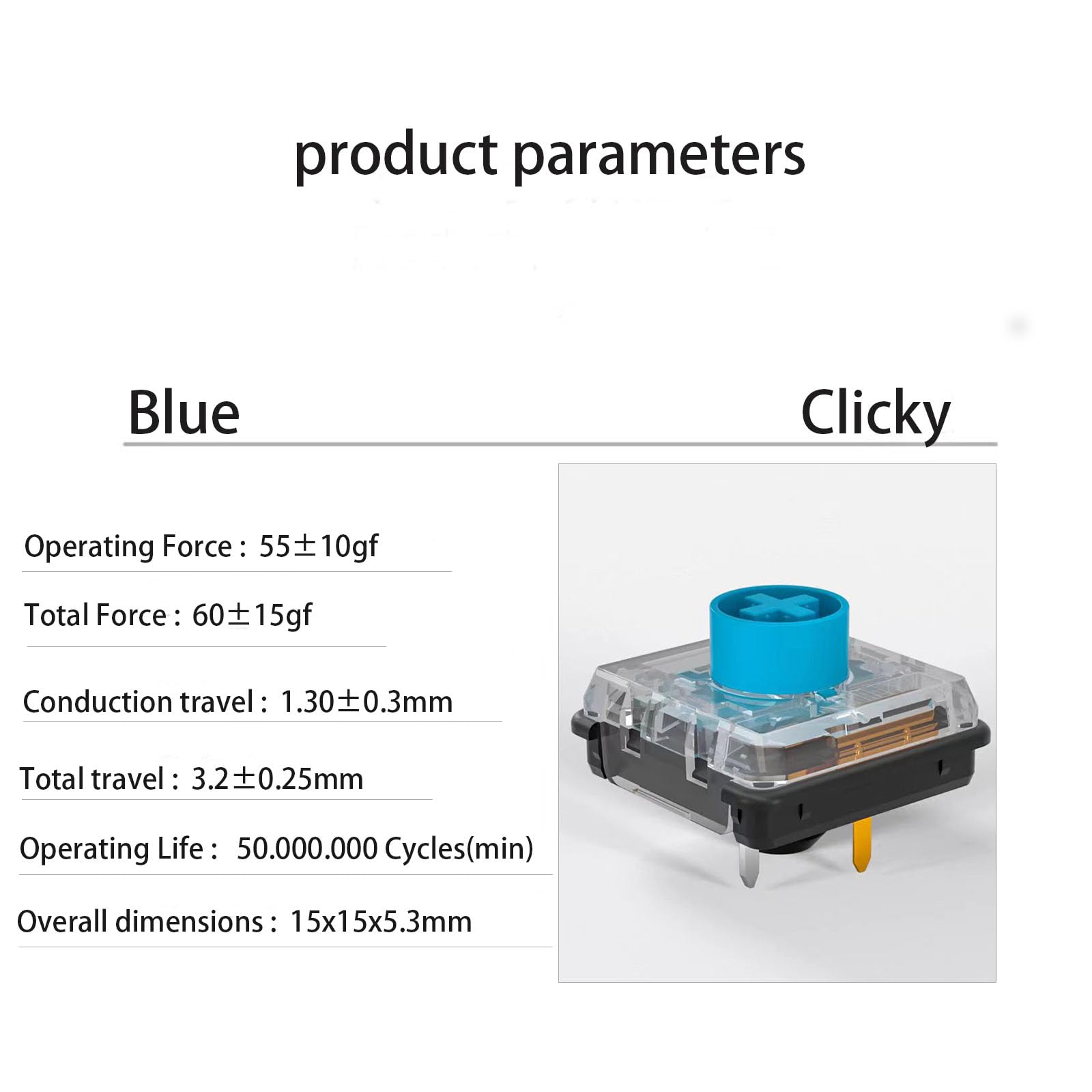 Amazon | Kailh Choc V2ロープロファイルスイッチブルークリッキー、4